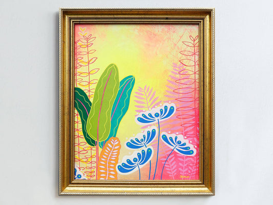 Cosmic Jungle Painting Framed painting - Vibrant and Energetic Original Artwork